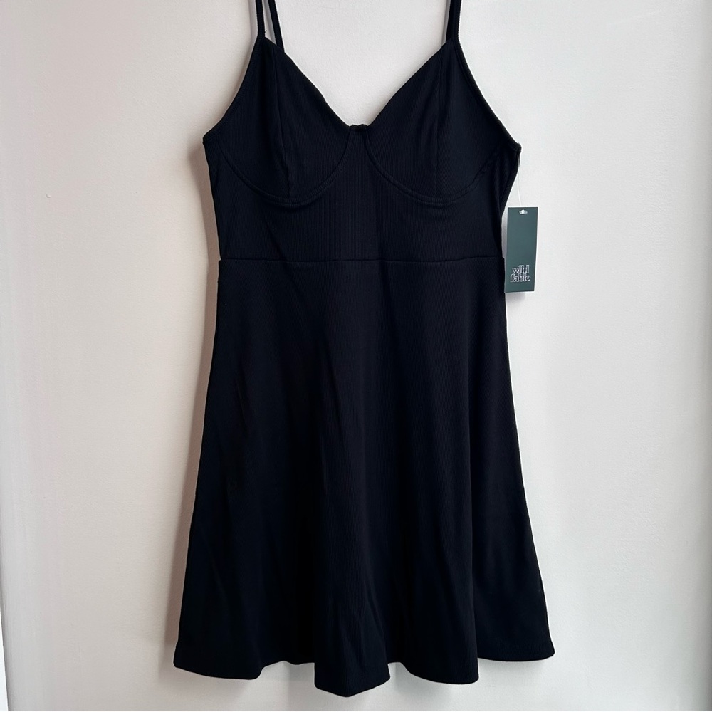 5/$25 Wild Fable Mini Dress, Sundress, Summer, Black, Medium, Ribbed